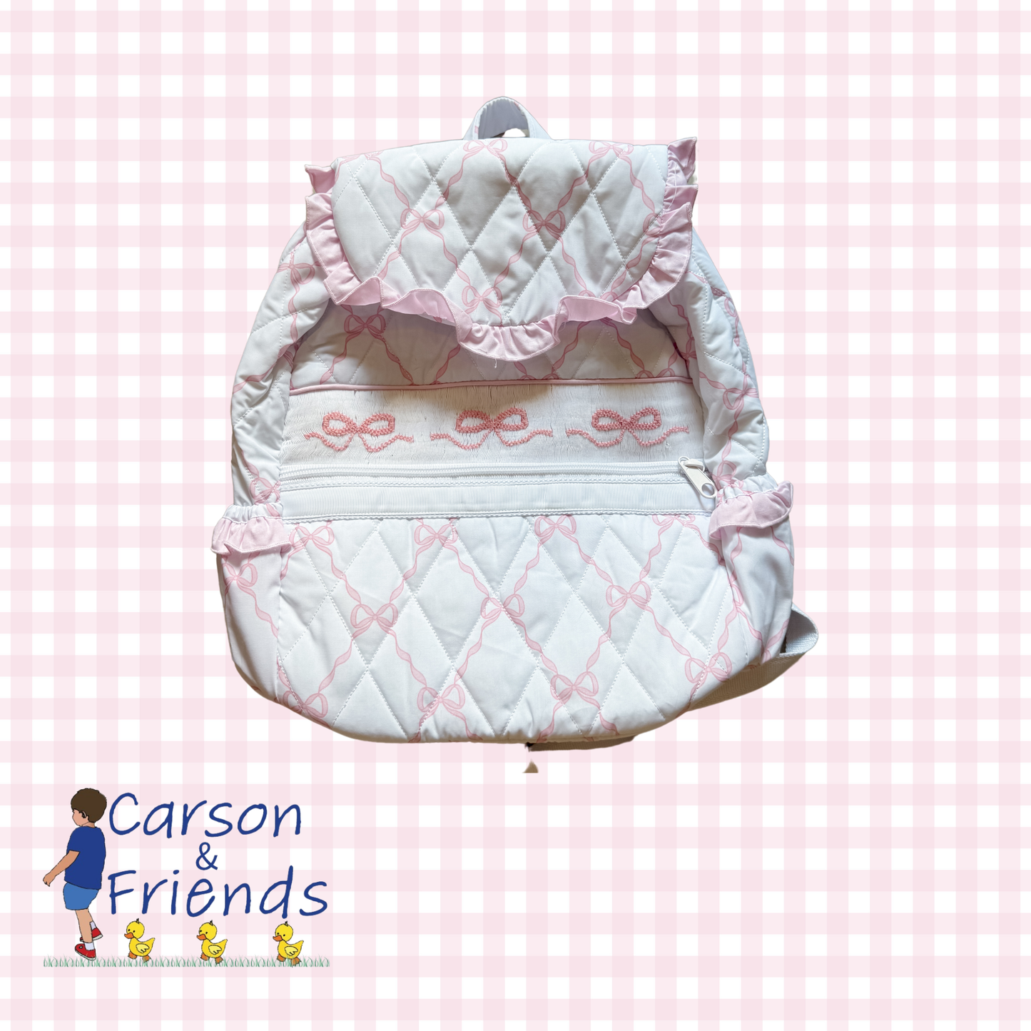 Carson and Friends Smocked Backpack- Bows