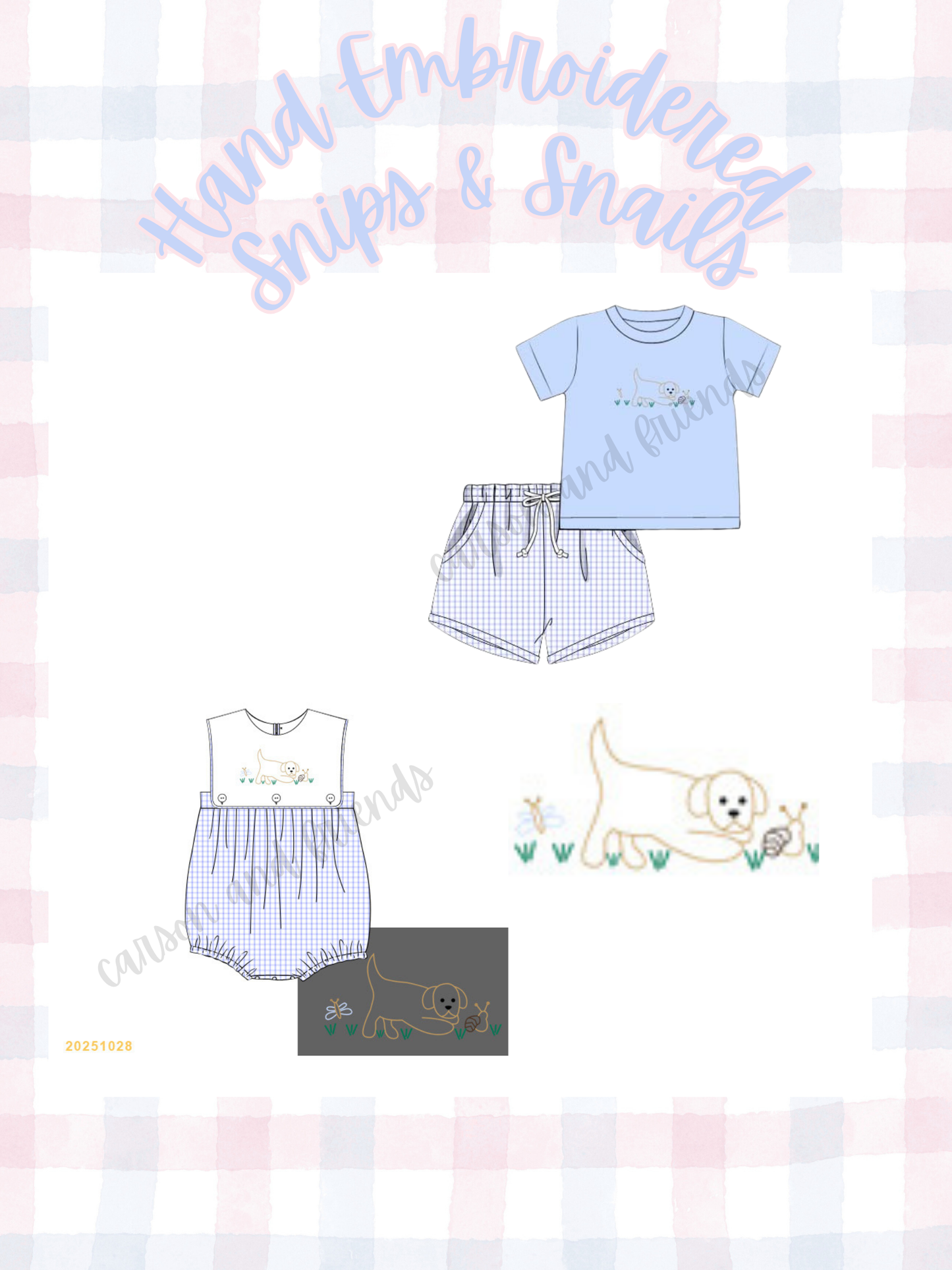 Preorder ETA March- Snips and Snails Embroidered Bubble