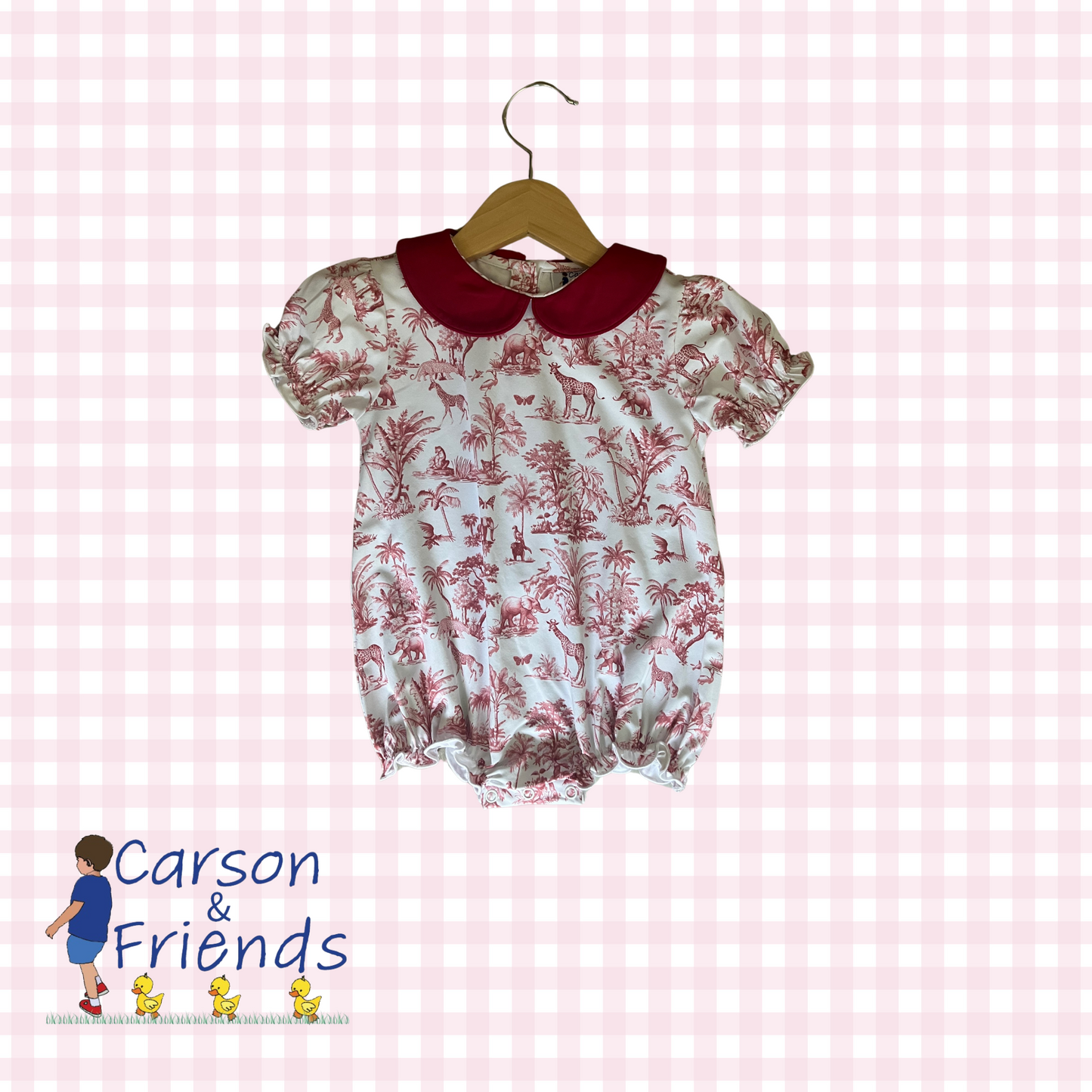 Carson and Friends Safari Toile Bubble- Red