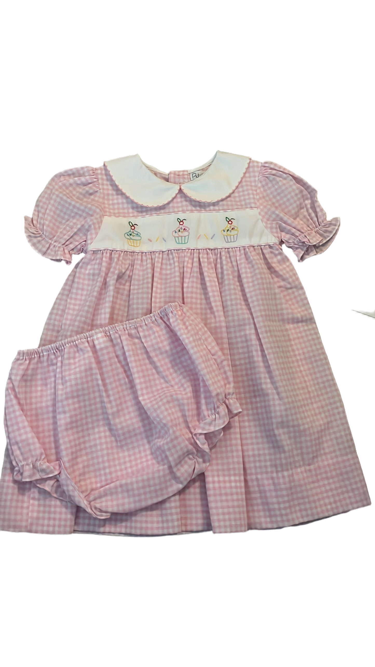 Petit Ami Cupcake Embroidered Dress