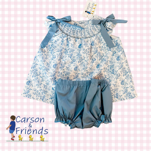 Carson and Friends Blue Floral Bloomer Set