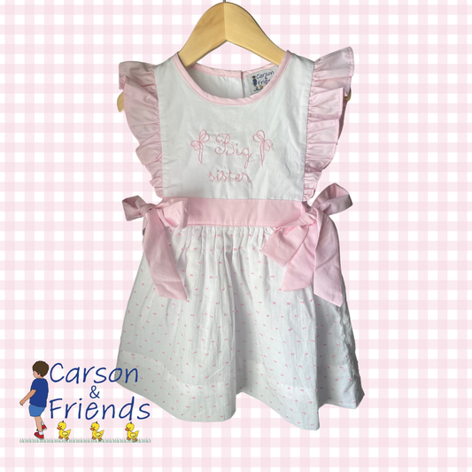 Carson and Friends "Big Sister" Swiss Dot Dress Pink