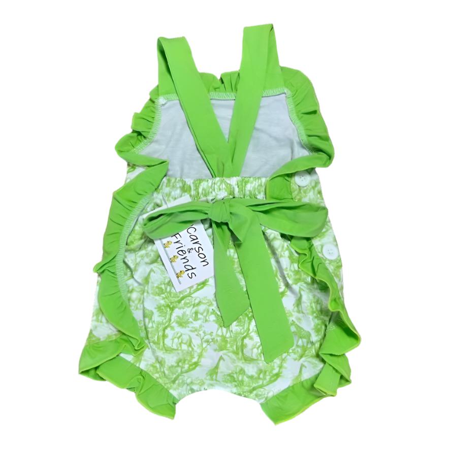 Carson and Friends Safari Toile Ruffle Sunsuit