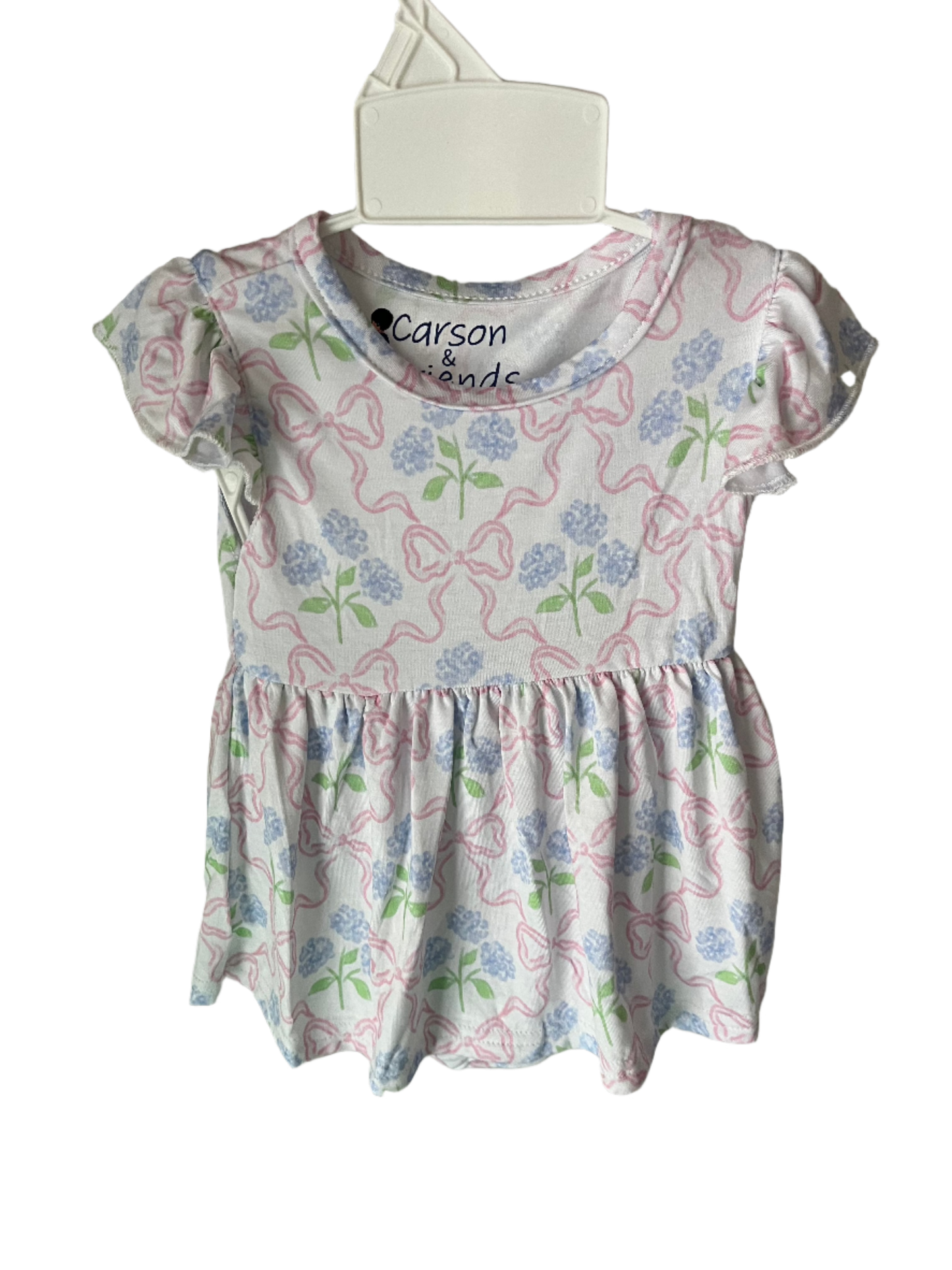 Hydrangea Bow Trellis Bamboo Twirl Dress Bodysuit