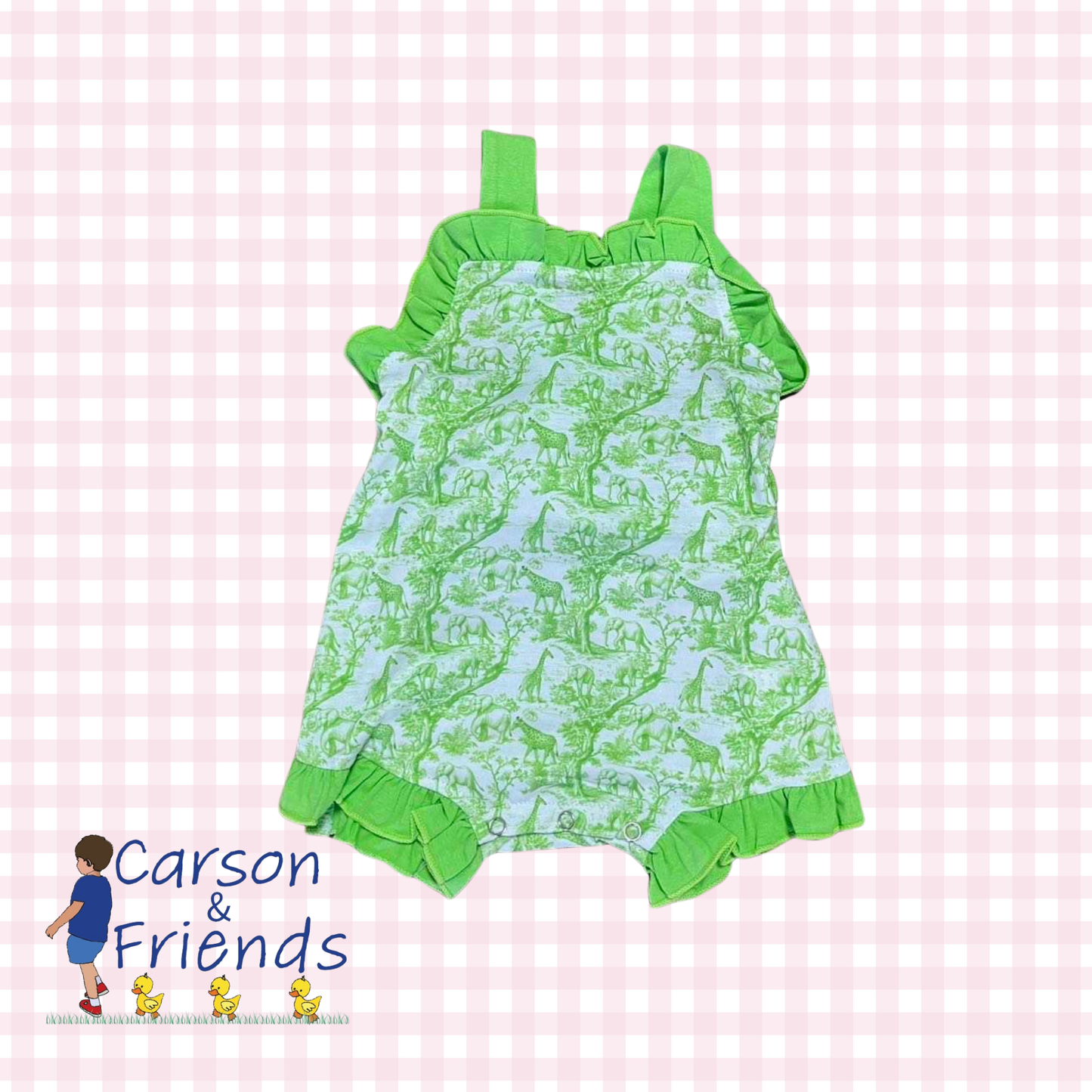 Carson and Friends Safari Toile Ruffle Sunsuit