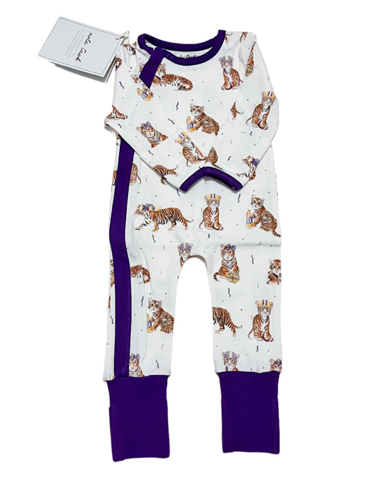 Louisiana's Most Valuable Cub Cotton Zip Up Pajamas- Nola Tawks