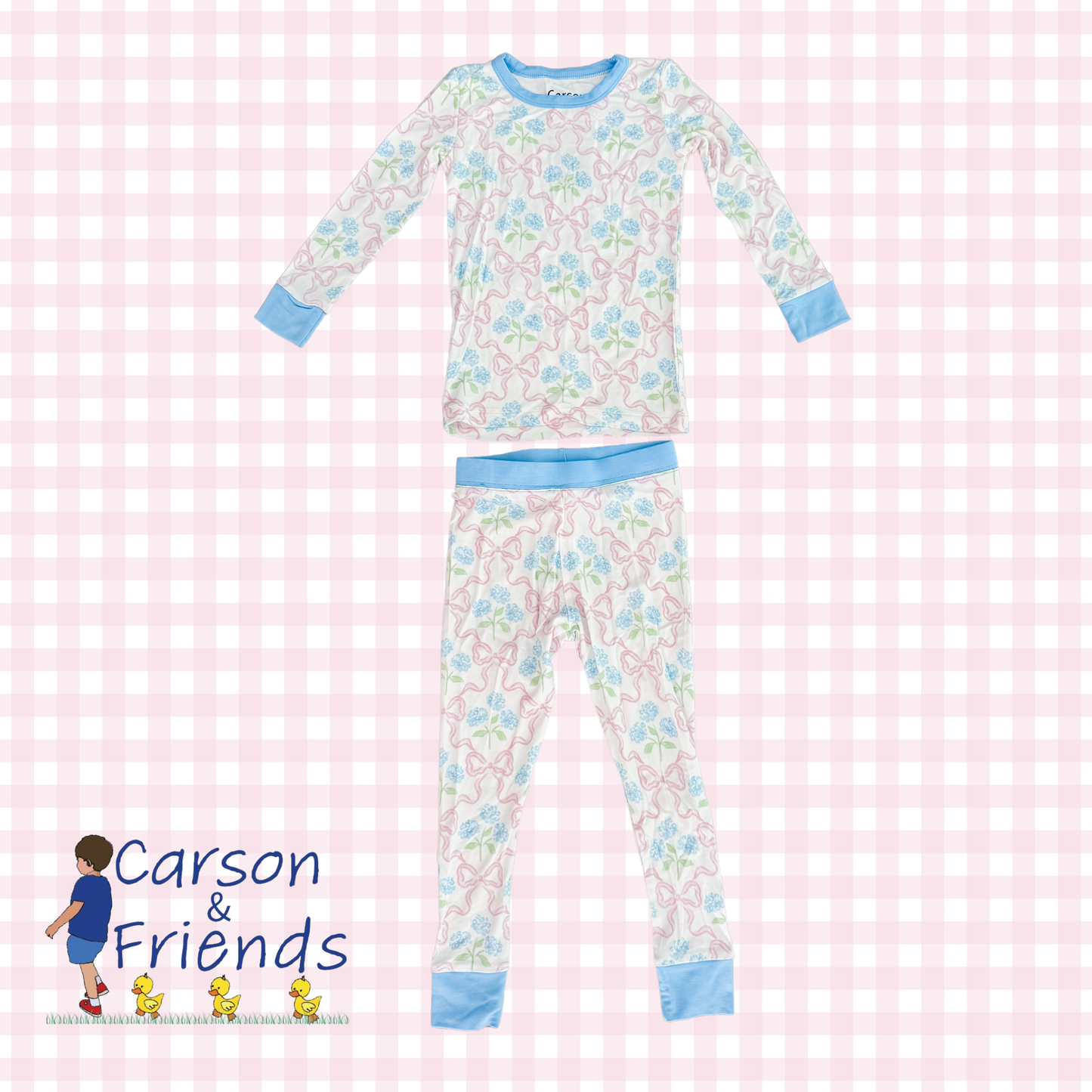 Hydrangea Bow Trellis Bamboo Pajamas- 2 Piece Set