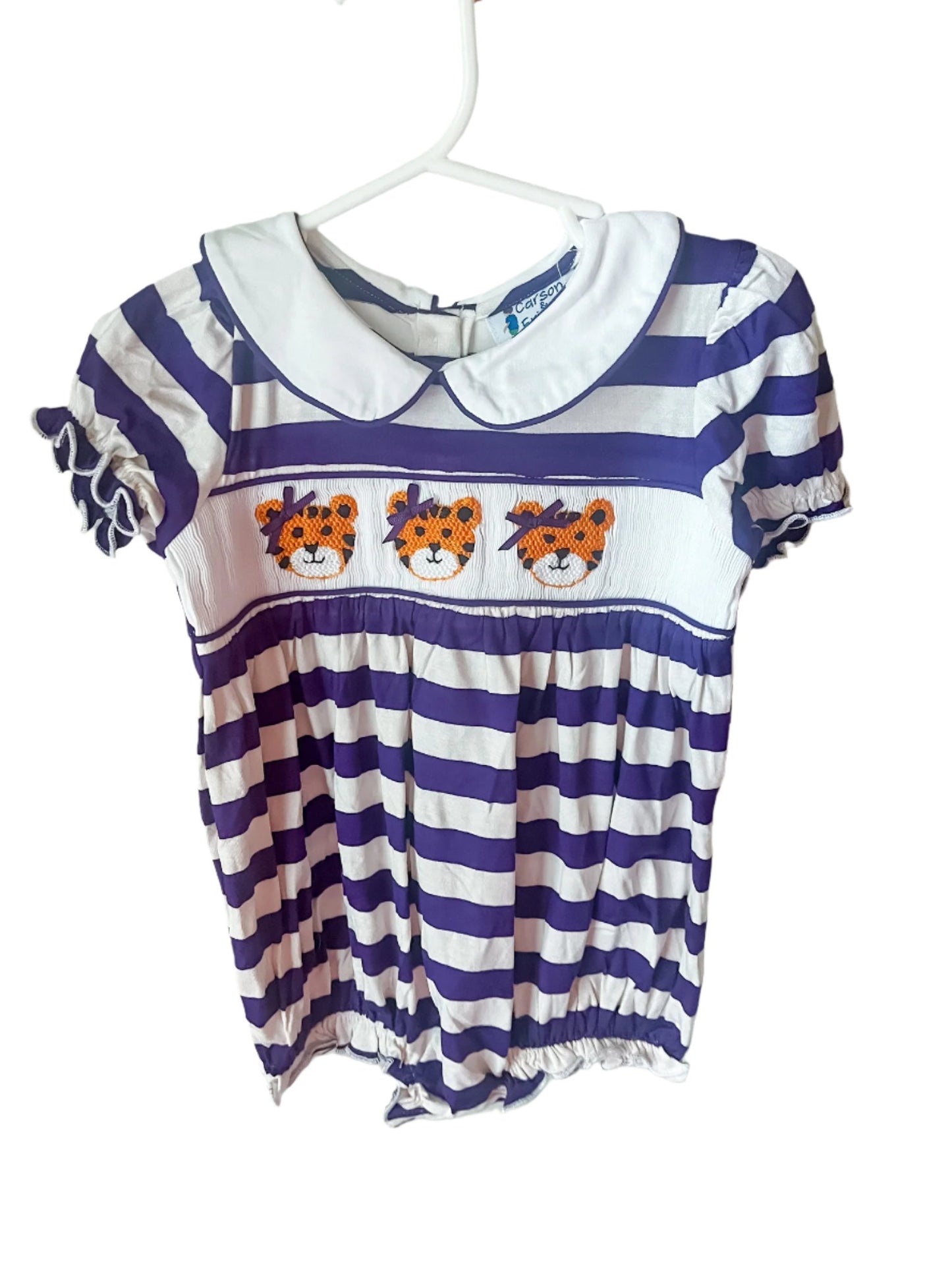 Carson and Friends Smocked Tigers Bubble- Girls