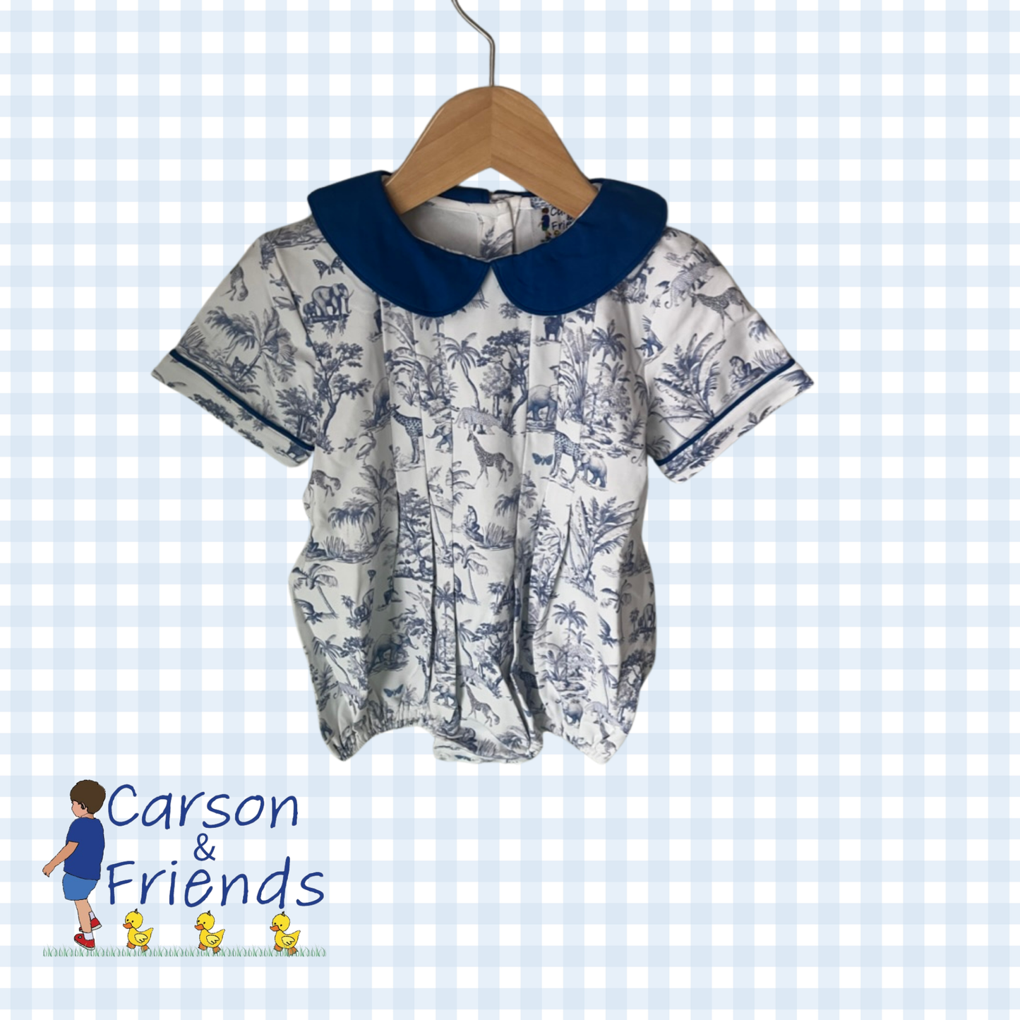 Carson and Friends Safari Toile Bubble- Blue