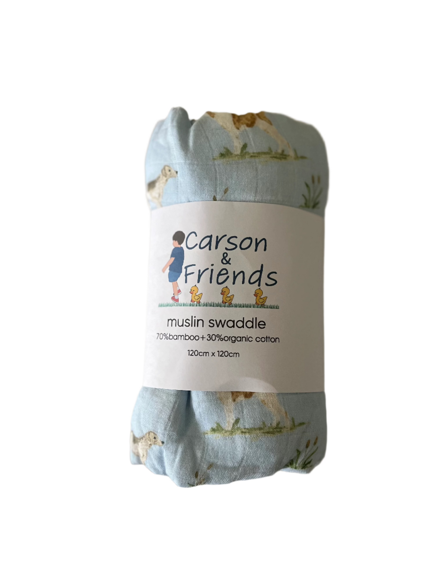 Carson and Friends Organic Muslin Cotton/Bamboo Swaddle- Hunting Dogs