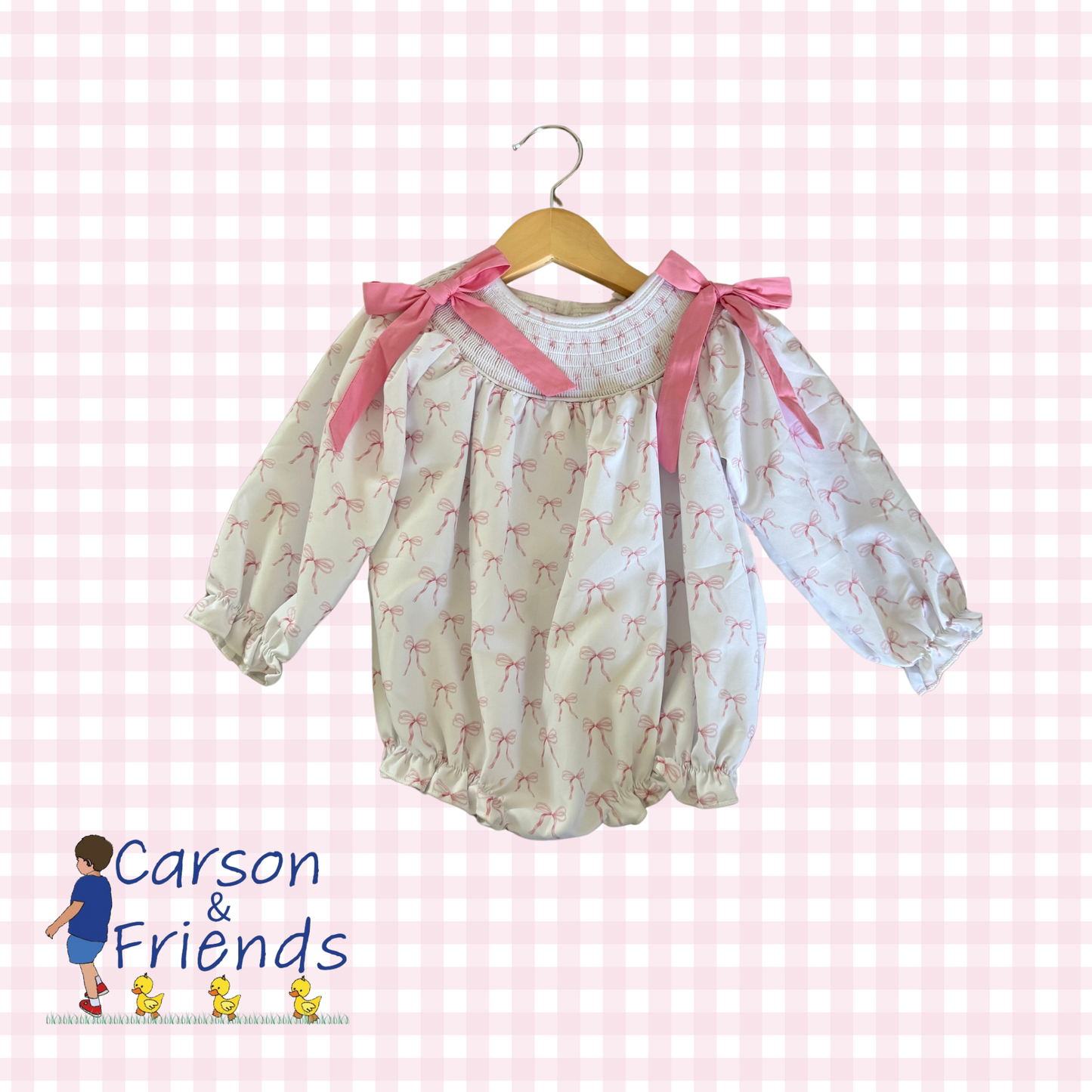 Carson and Friends Pretty Bows Smocked Bubble