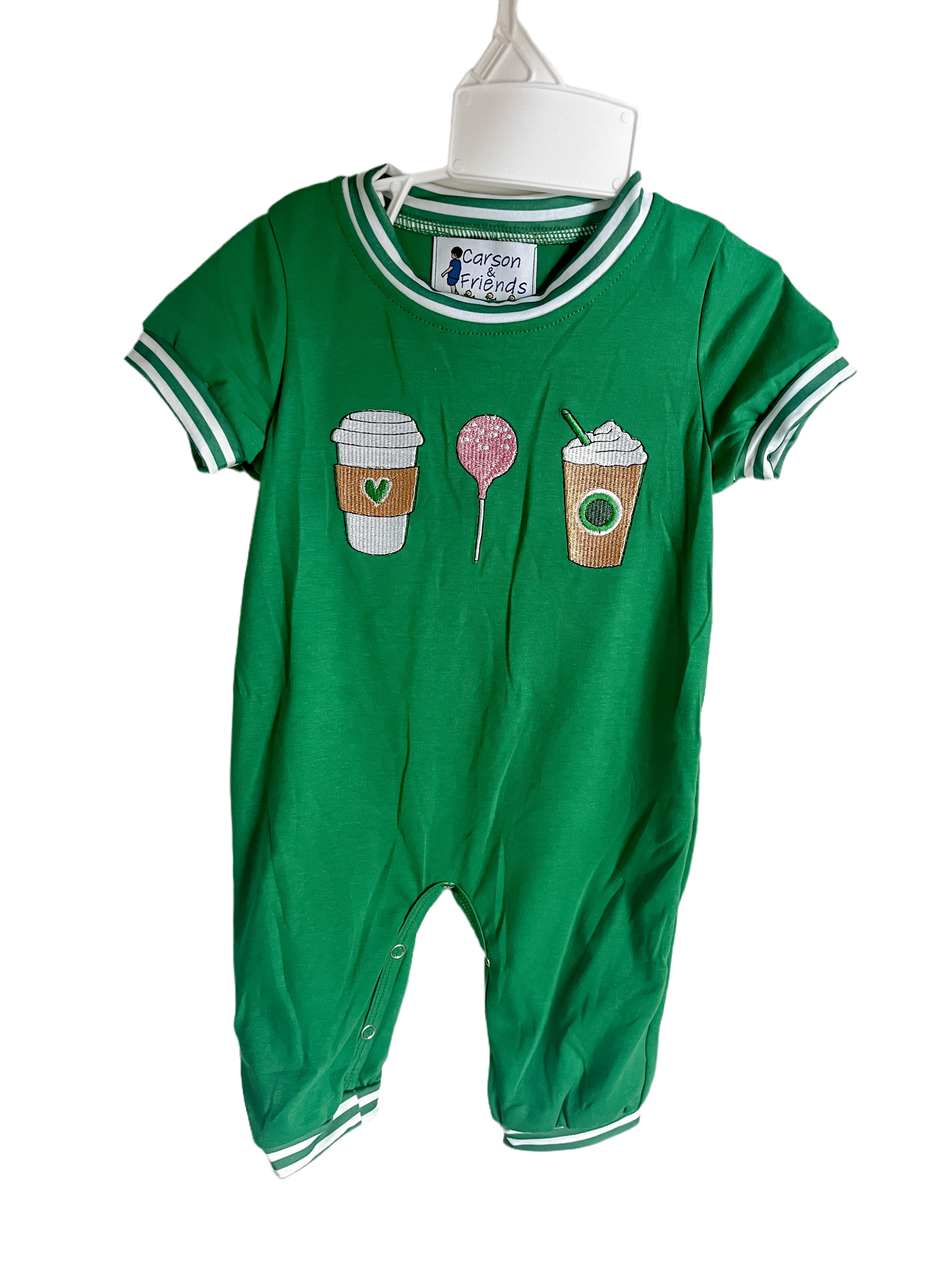 Coffee Trio Short Sleeve Pant Romper