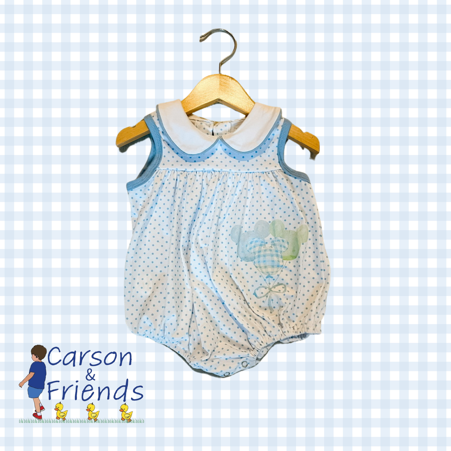 Carson and Friends Bitty Dot Mouse Balloons Bubble- Blue