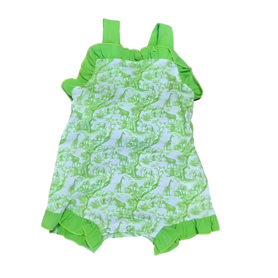 Carson and Friends Safari Toile Ruffle Sunsuit