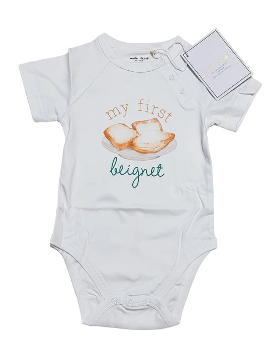 My First Beignet Organic Cotton Onesie- Nola Tawk