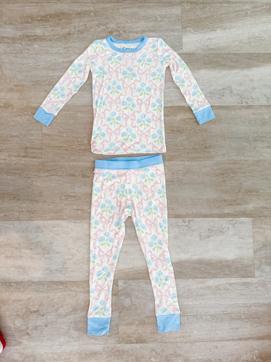 Hydrangea Bow Trellis Bamboo Pajamas- 2 Piece Set