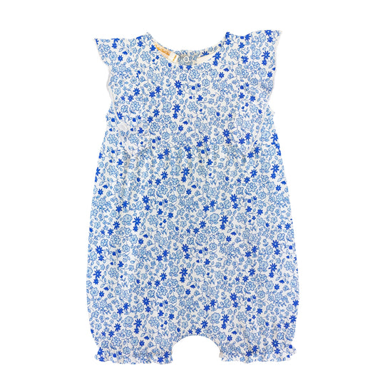 Baby Club Chic Tiny Flowers Blue Romper