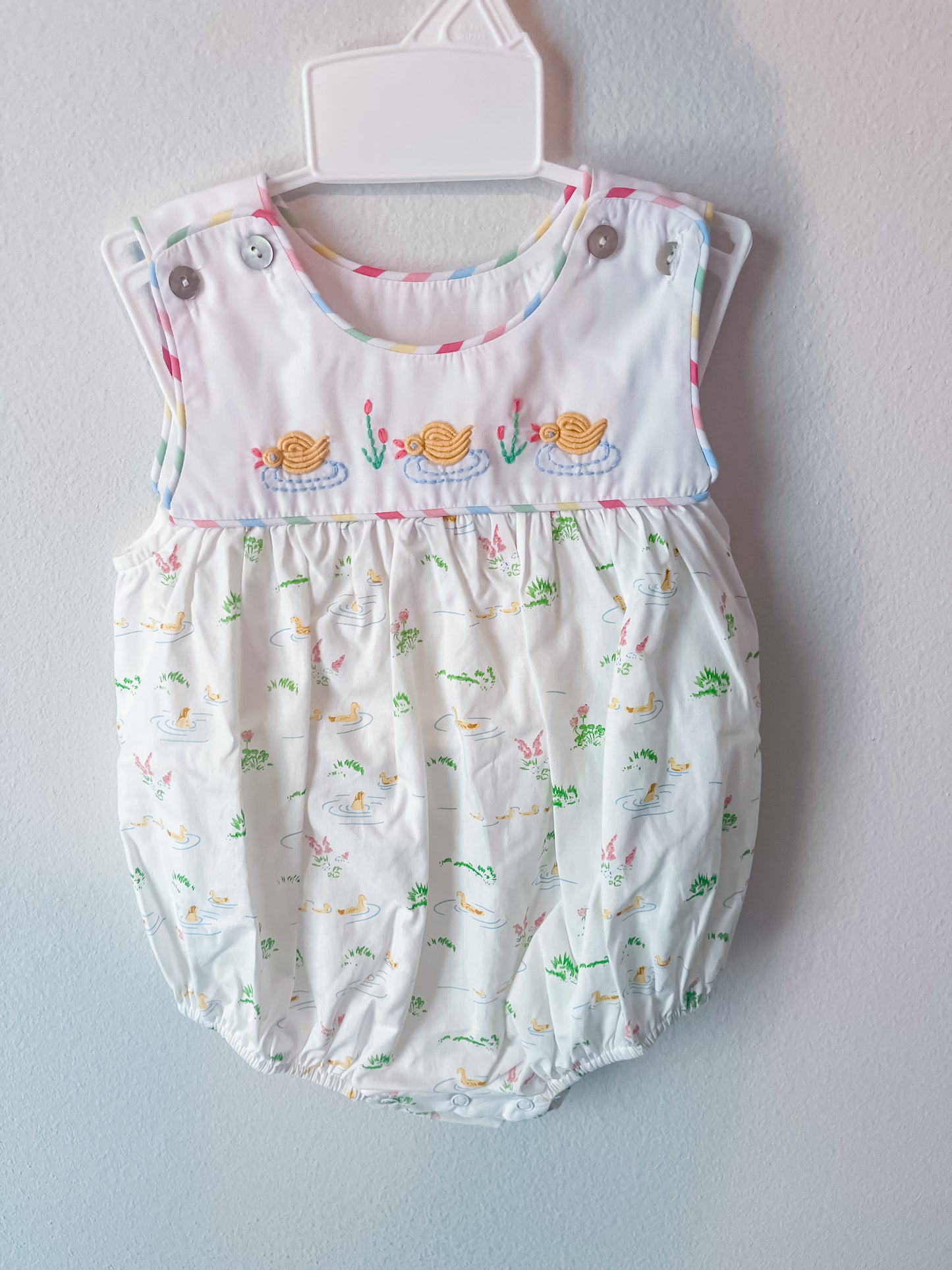 Shrimp and Grits Kids Lilly Pad Embroidered Bubble