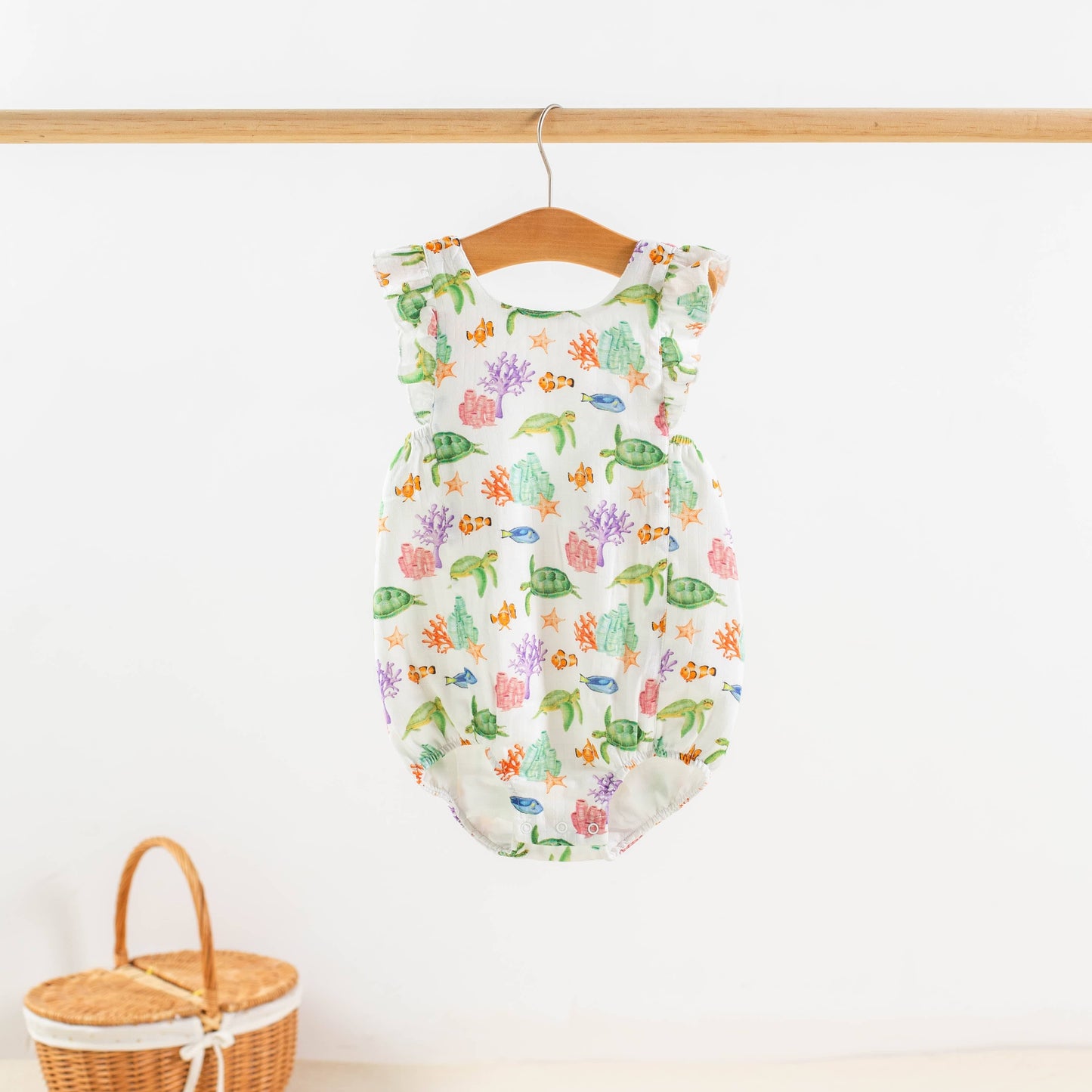 Nola Tawk Just Keep Swimming Organic Muslin Sunsuit