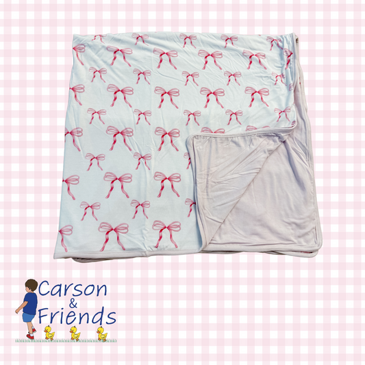 Pretty Bows Double Layer Bamboo Blanket