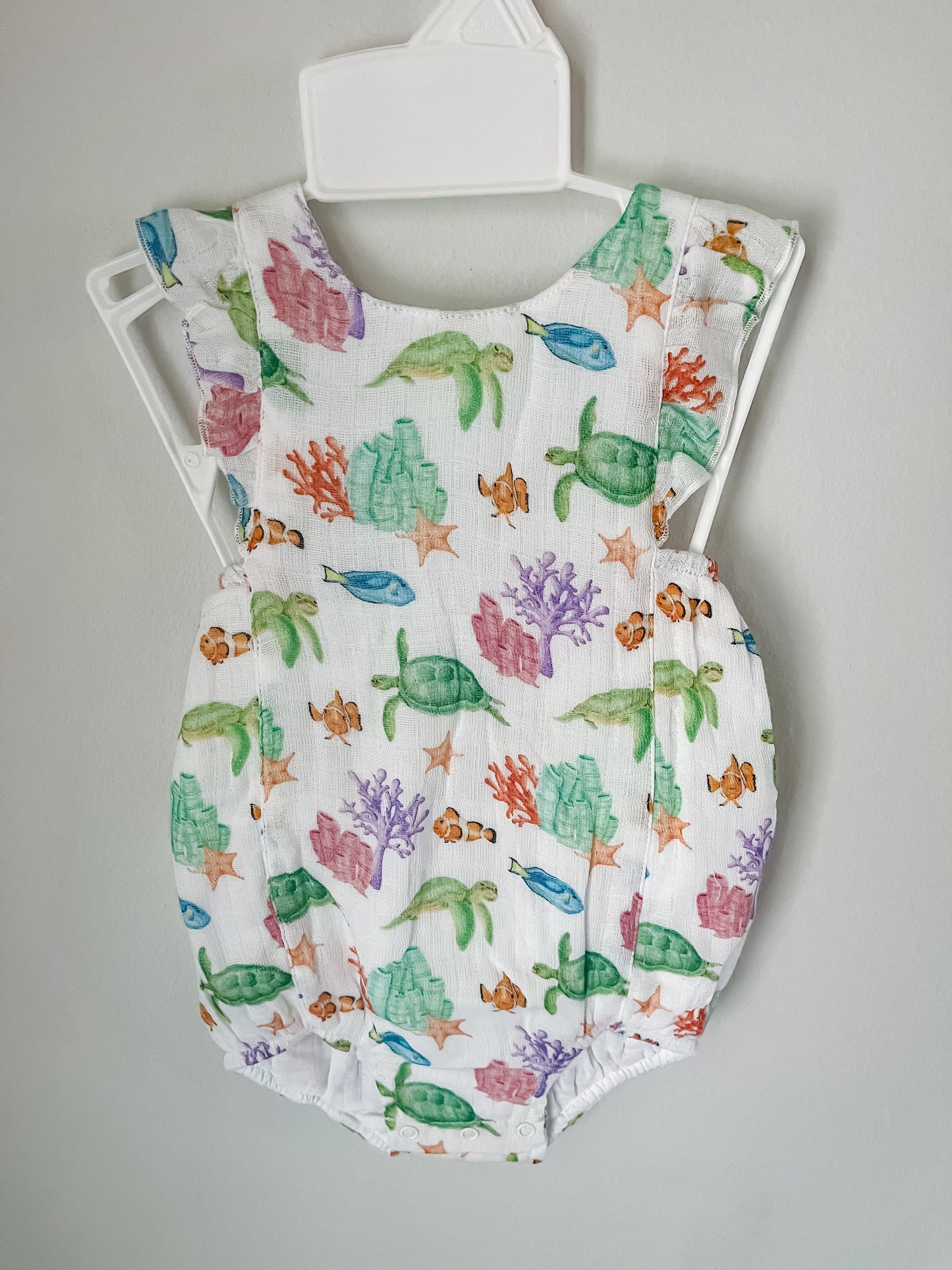 Nola Tawk Just Keep Swimming Organic Muslin Sunsuit