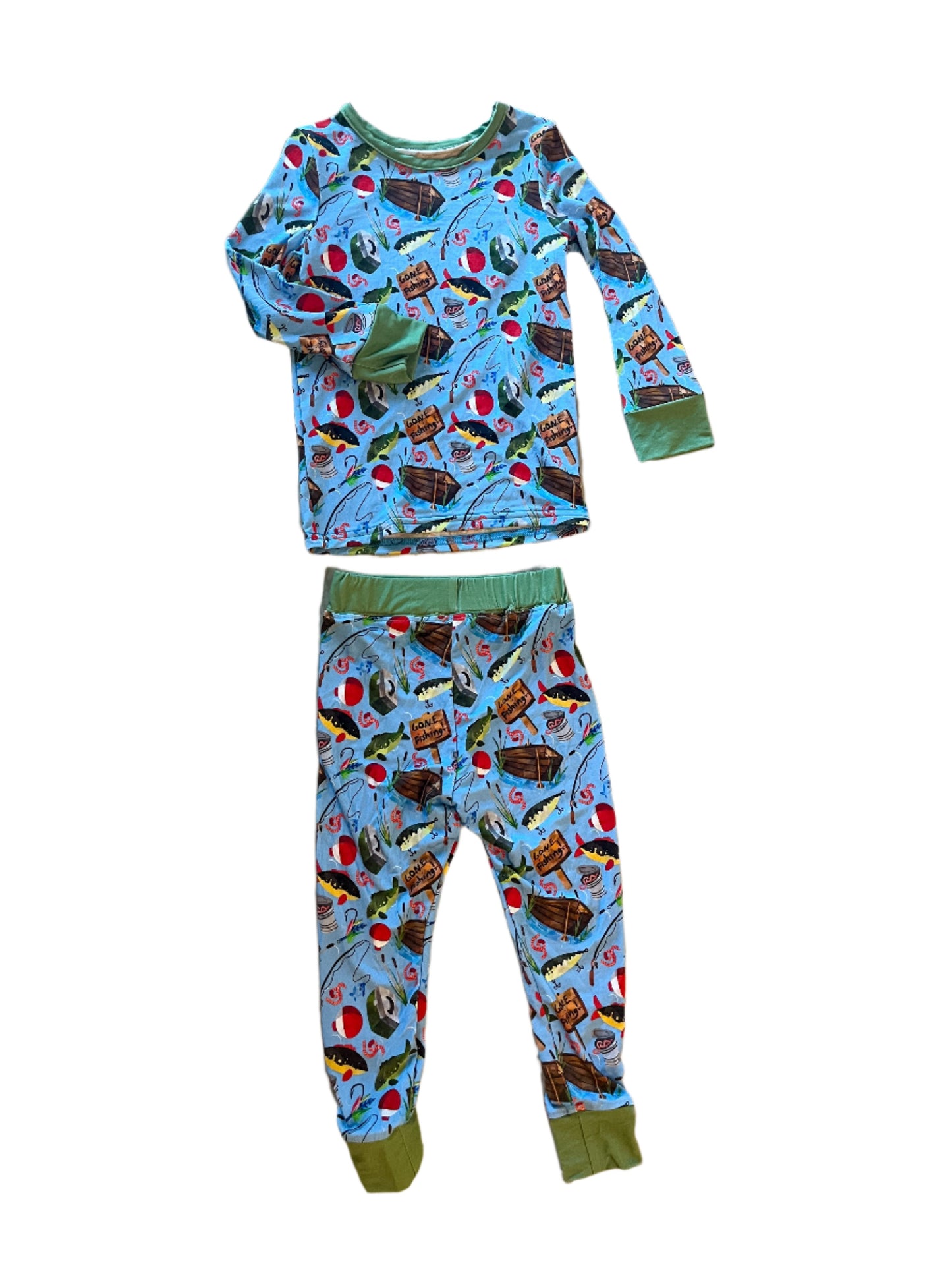 Carson and Friends Bamboo Gone Fishing Two Piece Pajama Set